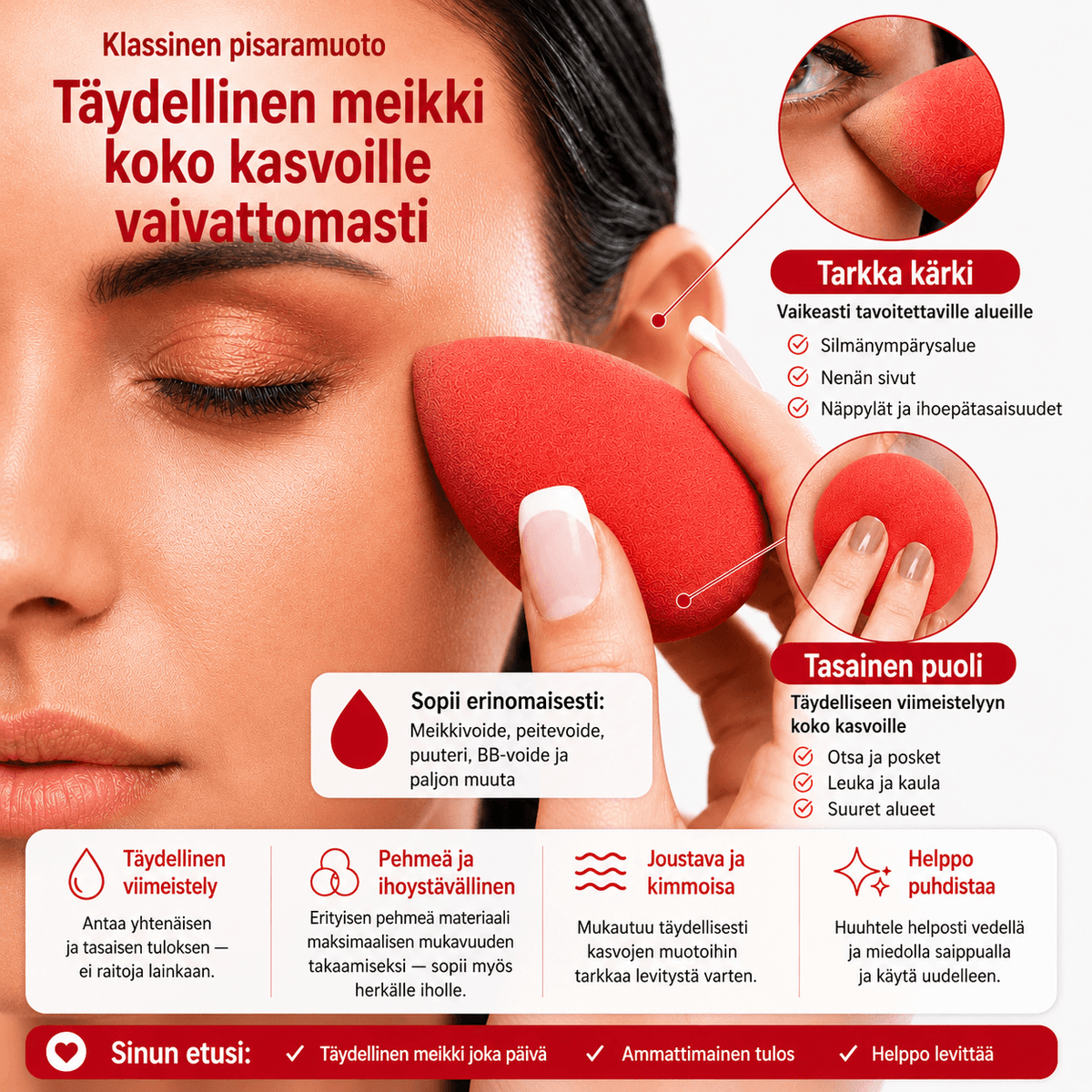 Meikkisieni – vedenkestävä Beauty Blender | Lateksiton